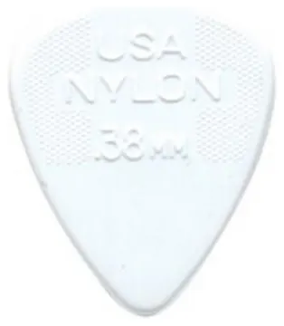 Dunlop 0.38mm Nylon Standard Pick, White, Players Pack of 12