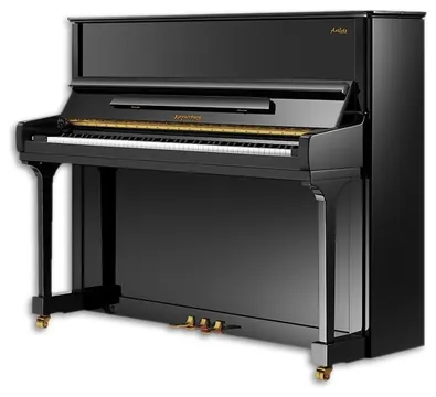 Piano Vertical Kayserburg KAM2 Preto Polido 3 Pedais