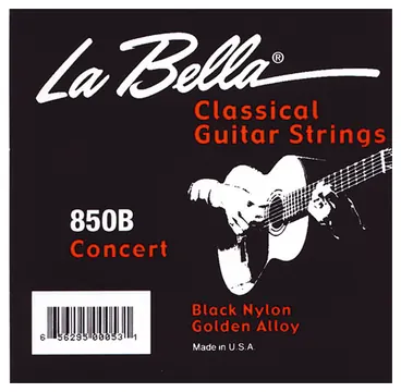 La Bella Classic 850 B Concert Black Nylon E1-E6 S Das Saitenkonzept für die Klassik-Gitarre