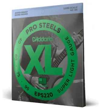 Daddario D'Addario EPS220 40-95 Super Light, Long Scale, XL ProSteels Bass Strings