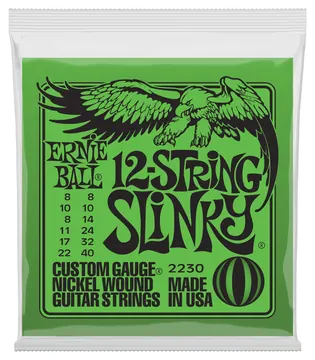 Ernie Ball EB-2230 12-Saiter E-Gitarren Saiten Regular Slinky .008-.040