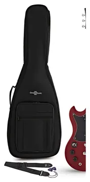 Gear4music Brooklyn Linkshandige Elektrische Gitaar + 15 W Versterkerpakket, Rood