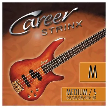 Career Strings Electric Medium 5-Saiter 045-130 Nickel Plated Steel. Long Scale. Saiten für E-Bass