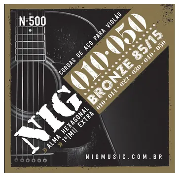 Encordoamento de Violão Aço/Bronze 85/15 NIG N500
