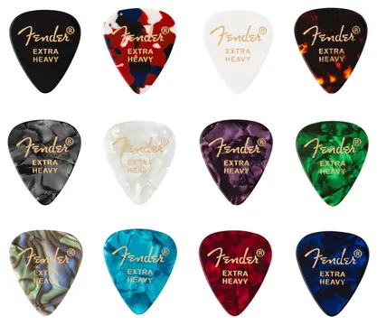 Fender 351 Shape Celluloid Medley Extra Heavy, Set van 12