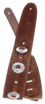 DAddario D'Addario 25SSC01 Conchos Guitar Strap, Brown