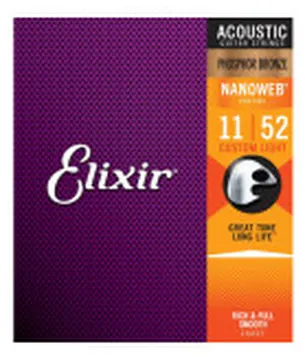 Elixir 16027 Scalatura 11-52 Custom Light Phosphor bronze