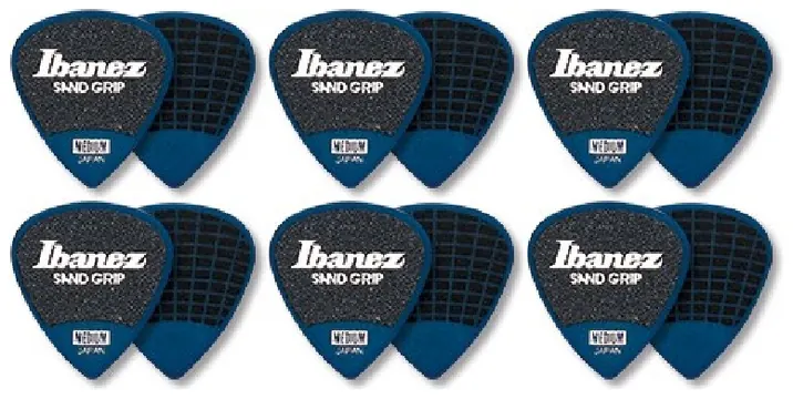 Ibanez PPA16HSG-DB Flat Pick Sand Grip blau 6 Stück