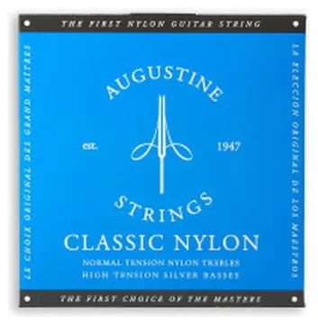 Augustine Classic Blue Series - Cantini nylon trasparente/Bassi silver plated -High Tension