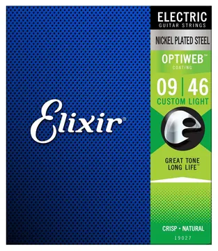 Elixir 19027 OPTIWEB Coated Electric Guitar Strings, 9-46