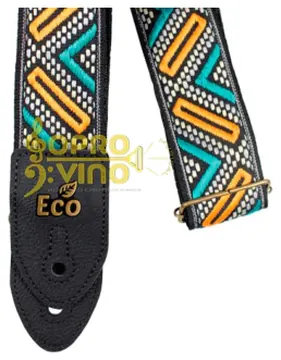 Basso Correia Alça Confortável Ocean Blue Violão Guitarra Baixo Basso Eco Jacquard Cód. 07 (Vegano)