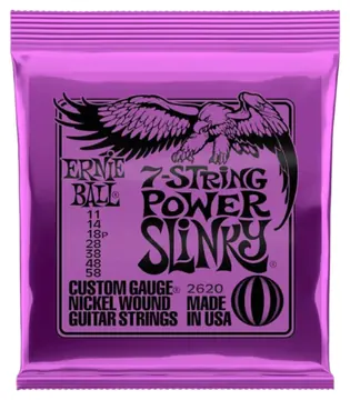 Ernie Ball 2620 7-string Power Slinky nickel wound Slinky 011-058