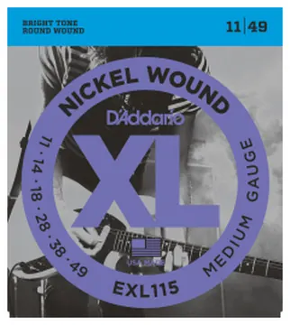 D'addario EXL115 Nickel Wound Medium 11-49 - jeu de 6 cordes