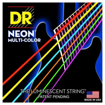 Dr Strings NMCE-10 Hi-Def Muti-Color Muta di corde multicolore per chitarra elettrica Medium 010-046