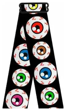 Buckle Down Eyeballs Black/Multicoloured Guitar Strap