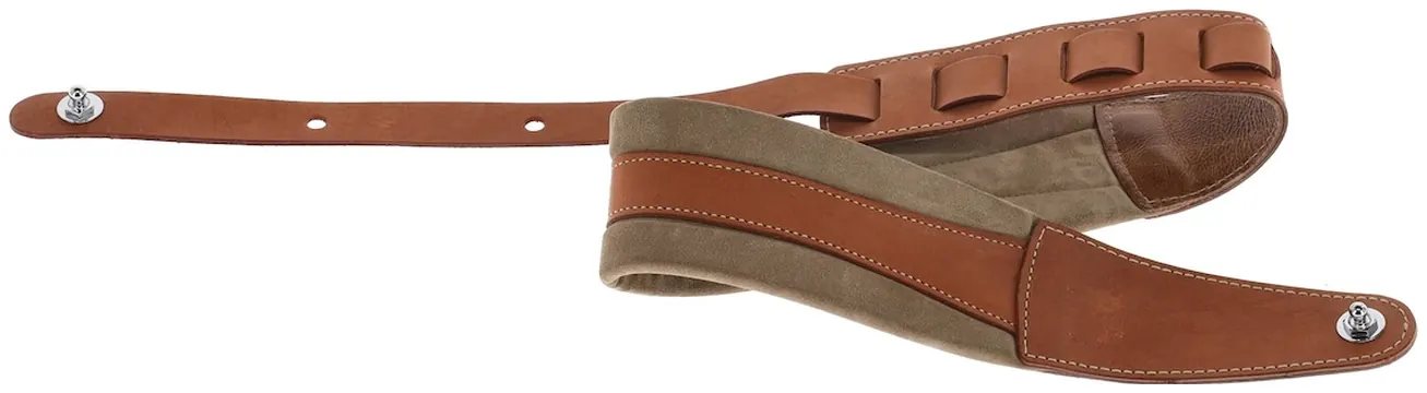Gewa 531.391 Gitarrengurt Prestige 85 padded Security Locks Ledergurt (85mm), dry sand/brown