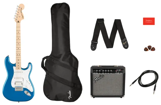 Squier Affinity Stratocaster HSS Lake Placid Blue MN Starterpack