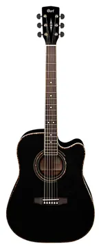 Cort Ad880Ce Black Nera con Borsa Chitarra Acustica