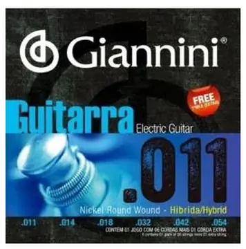 Giannini Encordoamento Híbrido Giannini Guitarra 011 - GEEGSTH11