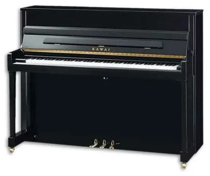 Piano Vertical Kawai K200 114cm Preto Polido 3 Pedais