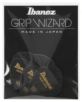 Ibanez Flat Pick Sand Grip schwarz 6 Stück - PPA16HSG-BK