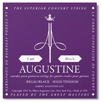 Augustine Regal Noire Faible / Nylon Clair-File Argent - jeu de 6 cordes