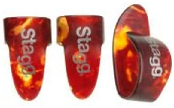 Stagg Set of plastic thumb & finger picks (1 thumb + 4 fingers) - Medium