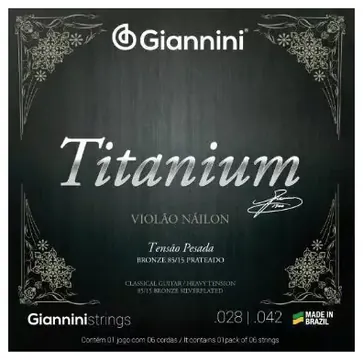 Giannini Encordoamento Giannini Titanium Nylon Bronze 85/15 GENWTA Pesada