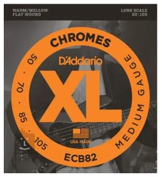 D'addario Bass Guitar Strings, Medium / Long Scale, 50-105, ECB82