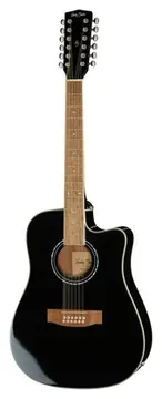 Harley Benton HBD200-12BK 12-String Westerngitarre schwarz