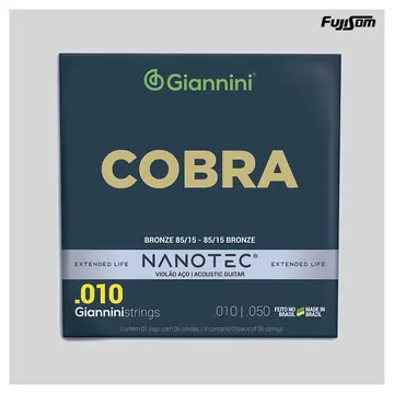 Giannini Encordoamento Giannini Para Violão GEEFLE-PN Nanotec 010 | Fujisom