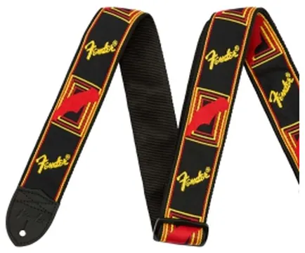 Fender Monogrammed Strap Black Yellow Red