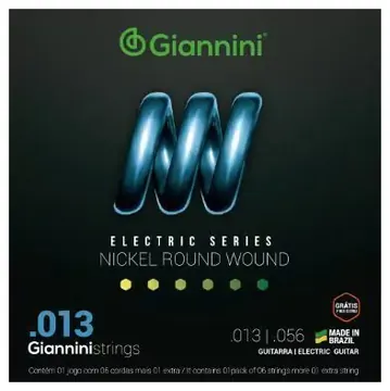 Giannini Encordoamento Giannini Guitarra Nickel Round Wound GEEGST13 (.013 – .056)