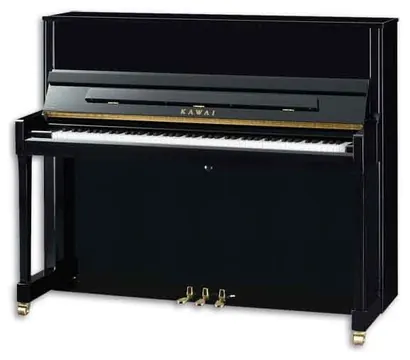 Piano Vertical Kawai K300 122cm Preto Polido 3 Pedais