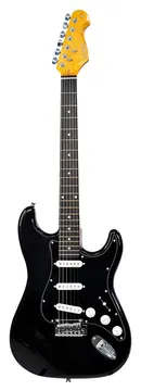 PHX ST-1 BK E/BK Sunset Series Stratocaster Preta C/ Escala Escura e Escudo Preto