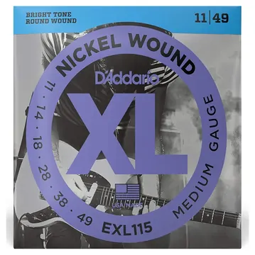 D'Addario Encordoamento Guitarra .011-.049 XL Nickel EXL115-B D'Addario Com Corda