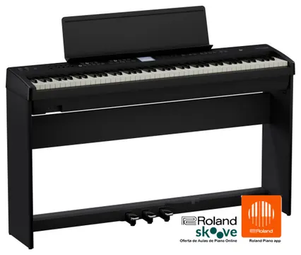 Roland FP-E50 com MÓVEL KSFE50-BK + BARRA PEDAIS KPD-70-BK