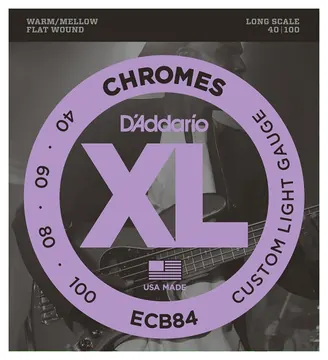 D'Addario ECB84 XL Chromes Custom Light (.040-.100) Electric Bass Guitar Strings
