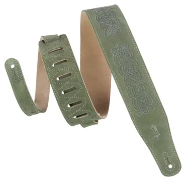 Levy's MS26-CK Celtic Embossed Suede 2.5 Inch Guitar Strap - Green
