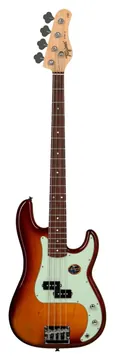 Tagima Contrabaixo Tagima TPB-4 HB Brazil Series Precision Bass Passivo Honey Burst C/ Escudo Verde Menta 4 cordas