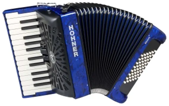Hohner Bravo II 48 Bas Silent Key Blauw/Zwart