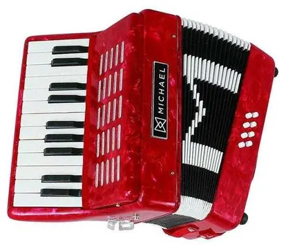 Michael Gaita Acordeon 8 Baixos ACM0822 Vermelho Perolado - Michael