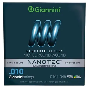 Giannini Encordoamento para Guitarra Giannini Nanotec GEEGST10 PN 010/046