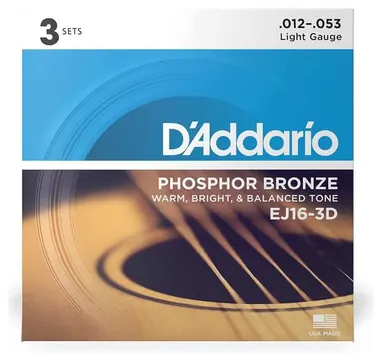 D'Addario EJ16-3D - Acoustic Phosphor Bronze 3er Pack | 012-053