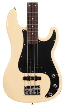 EastCoast PJ4 Tortoiseshell Pickguard Electric Bass Guitar in Vintage White