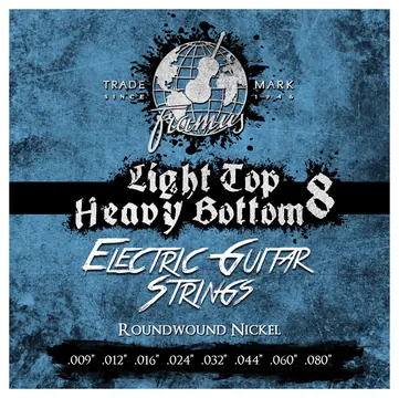 Framus Blue Label Electric Guitar String Set, Nickel-Plated Steel - 8-String Light Top Heavy Bottom (LTHB), .009"-.080"