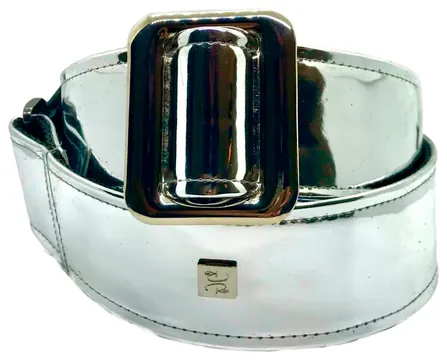 Getm Getm Mirror Reflective Silver Vinyl-Gitarrengurt 51mm