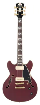 D'Angelico Deluxe Mini DC satinato vino trasparente