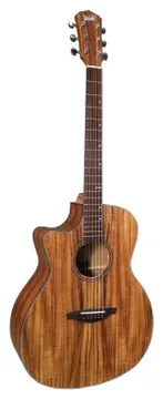 Veelah VGACE-Koa Electrificada para Zurdos Cutaway