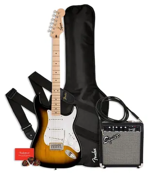 Pack Fender Squier Sonic Strat SSS 2TS Amplificador 10G Acessórios